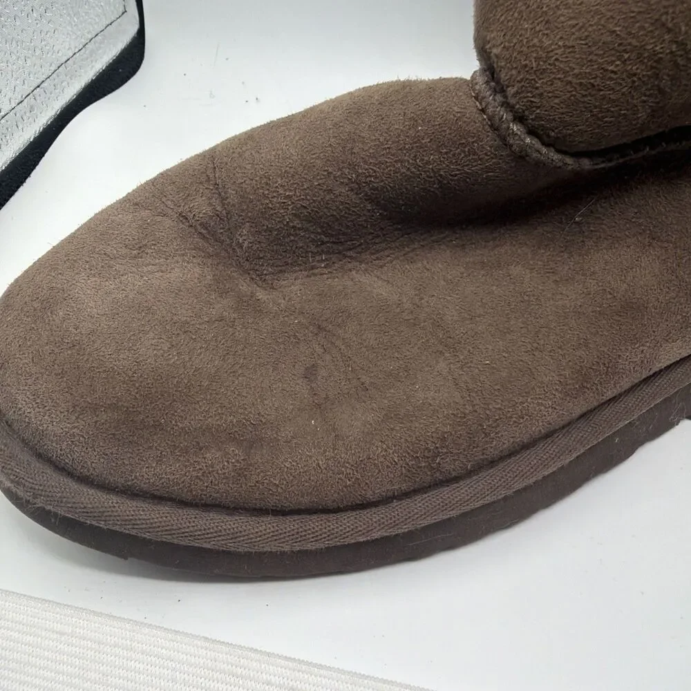UGG Australia Classic Tall Brown Suede Sheepskin Boots Womens‎ Size 6